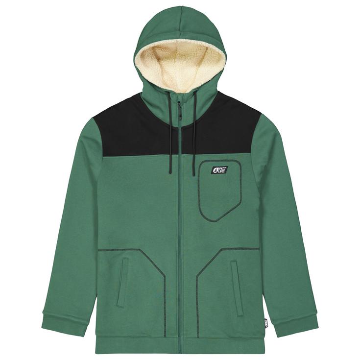 Picture Fleece Basement Plush Zip Hoodie Smoke Pine Präsentation