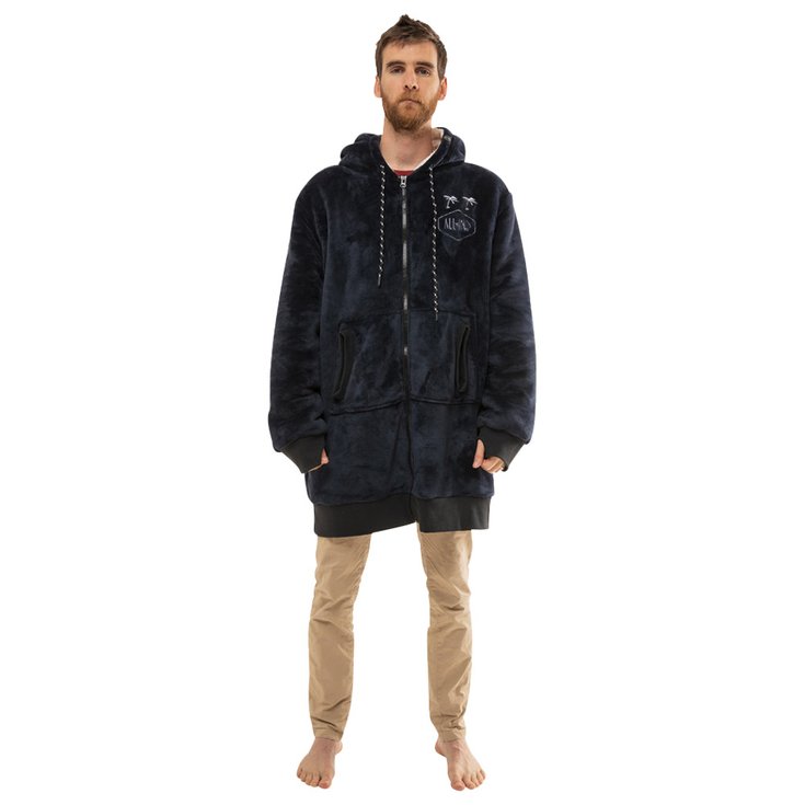 All-In Poncho Plaid Vest Grey Blue Présentation