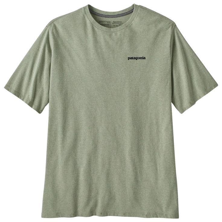 Patagonia Wandel T-shirt P-6 Logo Responsibili-Tee Salvia Green Voorstelling