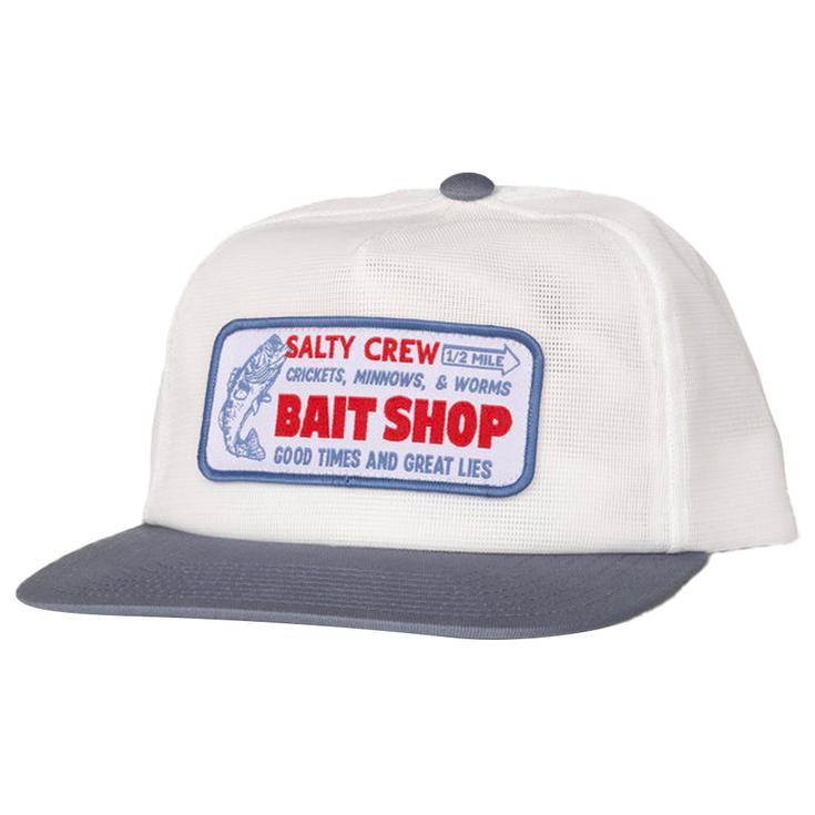 Salty Crew Gorra Bait Shop Trucker Off White Presentación