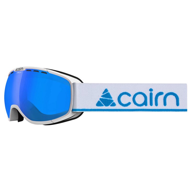 Cairn Masque de Ski Omega Shiny White Blue Mirror Spx3000 Ium Profil