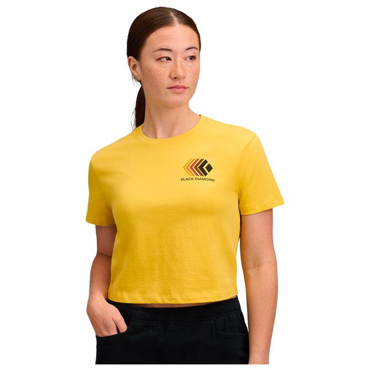 Black Diamond T-Shirt zum Klettern Faded Crop Ss Tee Soft Ochre Präsentation