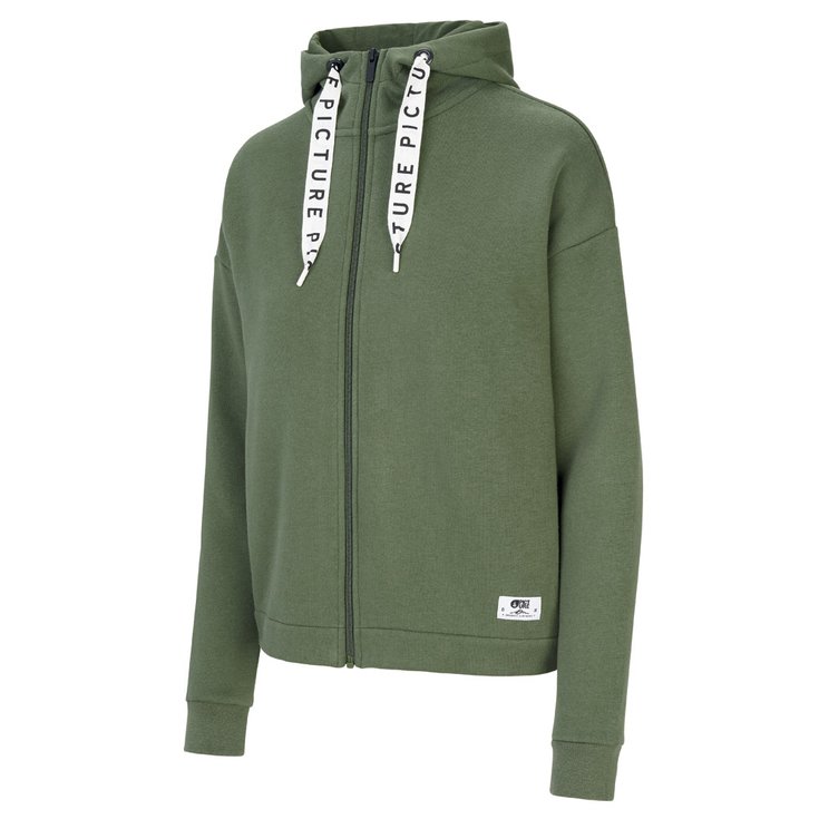 Picture Sweatshirt Mell Zip Army Green Overview