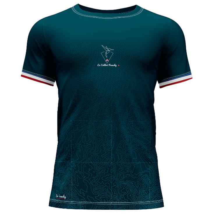 Le Colibri Frenchy Camiseta de trail Latitude Bleu Vert Presentación