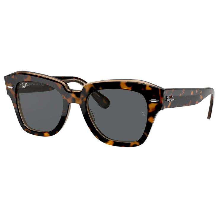 Ray Ban Gafas RB2186 State Street Polished Havana Brown Transparent Dark Grey Presentación