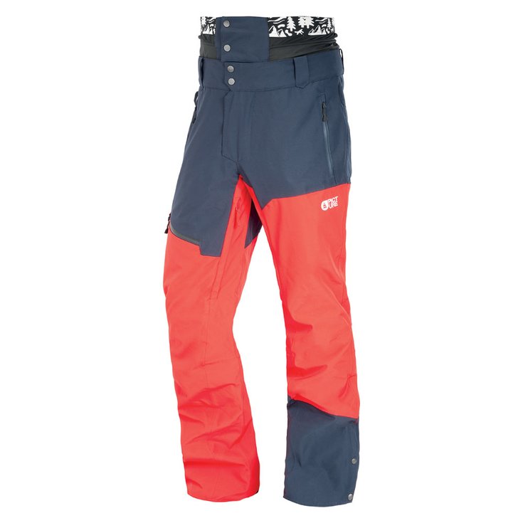 Picture Ski pants Alpin Red Dark Blue Overview