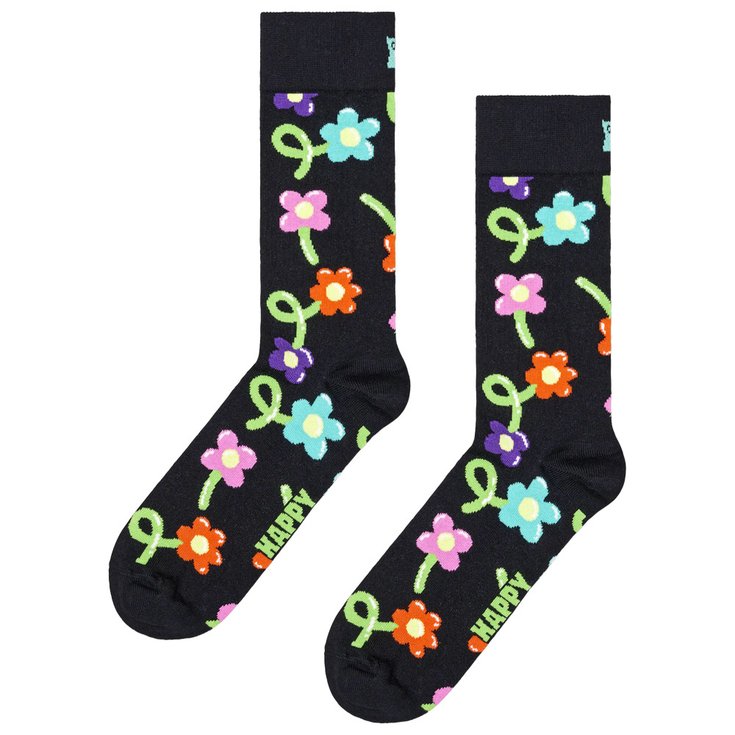 Happy Socks Socks Crew Socks Balloon Flower Black Overview