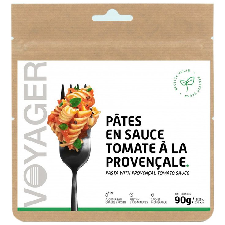 Voyager Gefriergetrocknetes Essen Pâtes En Sauce Tomate À La Pro Vençale Präsentation