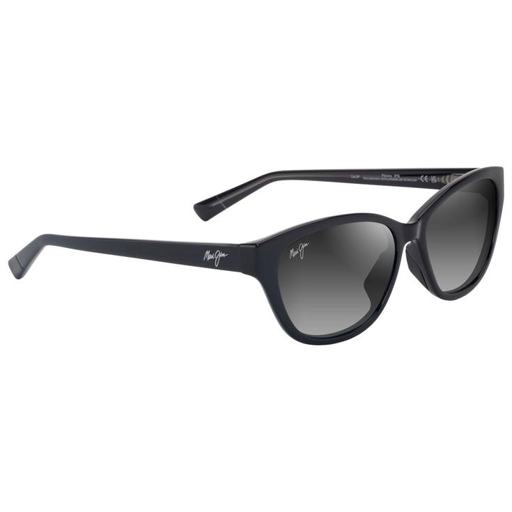 Maui Jim Lunettes de soleil Punono Shiny Black Neutral Grey Minéral Superthin Présentation