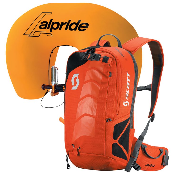 Scott Zaino anti valanga con airbag Air Free Alpride 12L Kit Tangerine Orange Black 1
