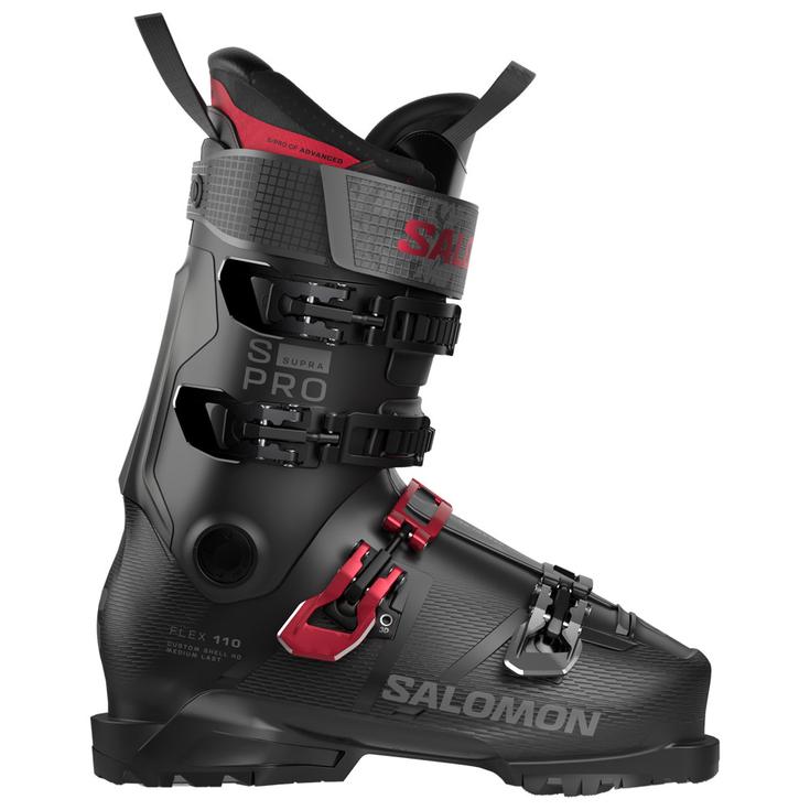 Salomon Skischoenen S/Pro Supra 110 Black Red Beluga Met. Voorstelling