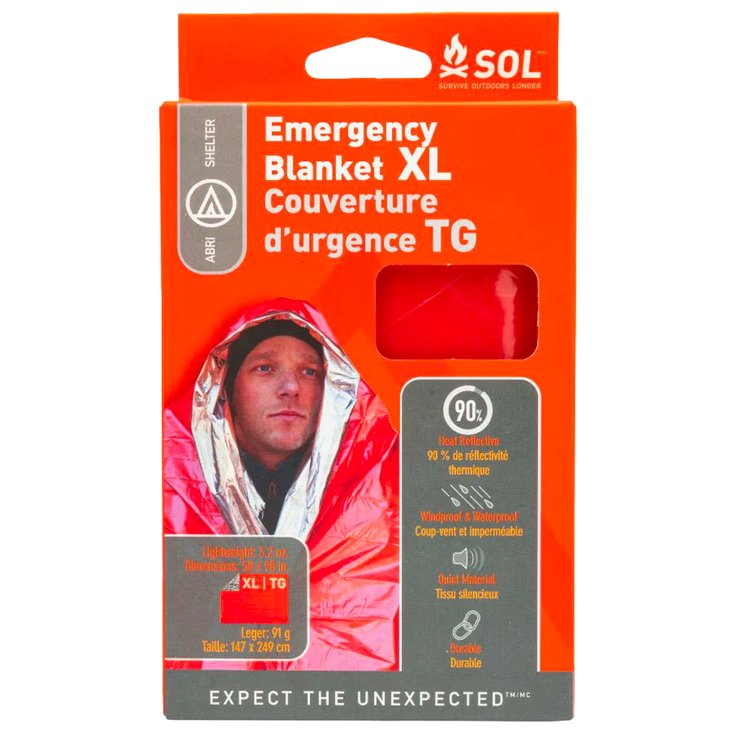 SOL Survival blanket Emergency Blanket Double Orange Overview