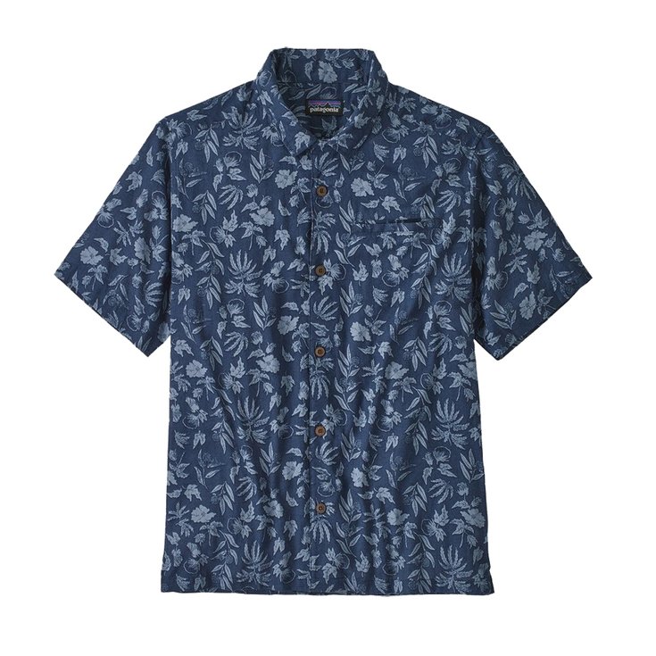 Patagonia Shirt Lightweight Fiber Flora Stone Blue Side