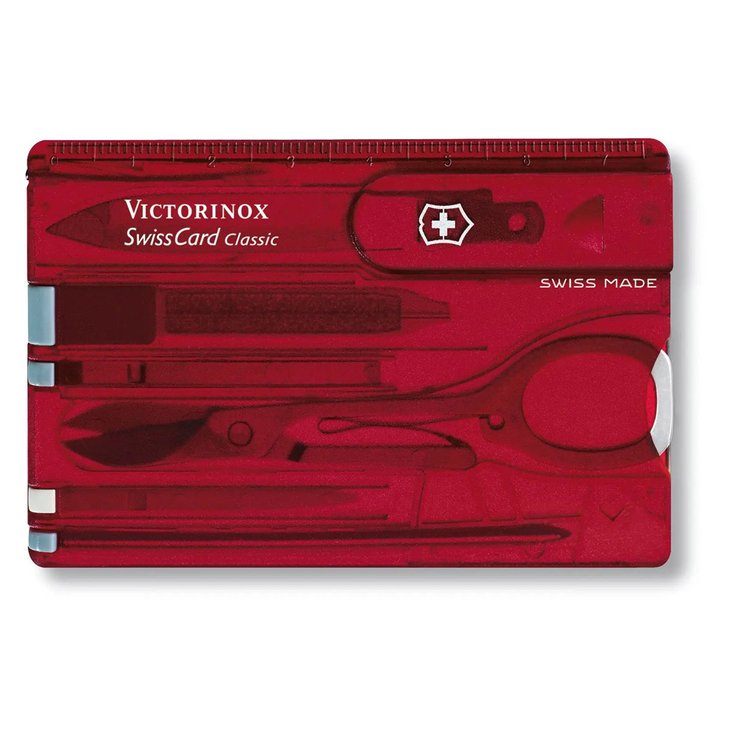 Victorinox Messer Swisscard Translucide Red Präsentation