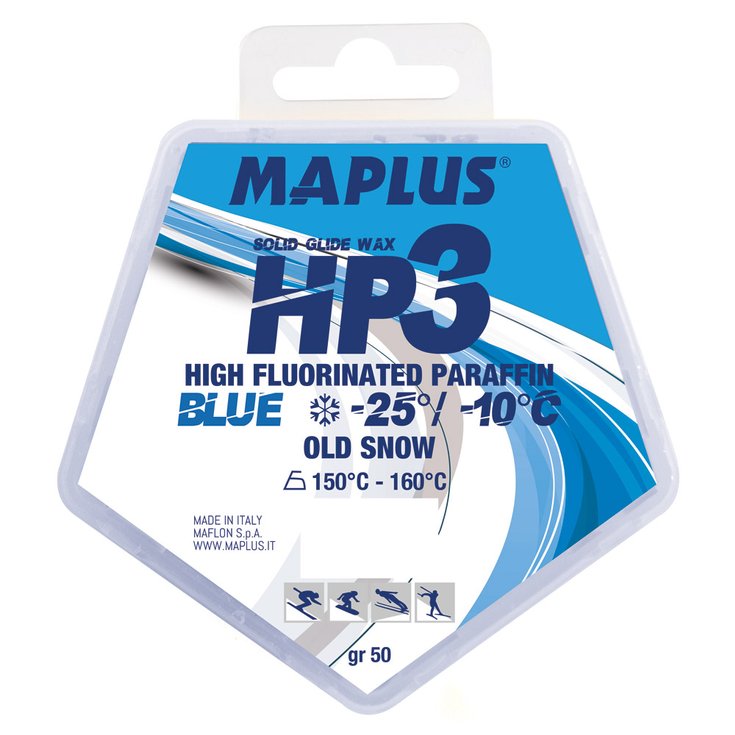 Maplus Glijwax noordse ski HP3 Blue Moly - Cold Additive 50gr Voorstelling