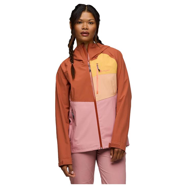 Cotopaxi Hiking jacket Impermeo 3L Hooded Shell Jacket W Faded Brick And Rose Overview