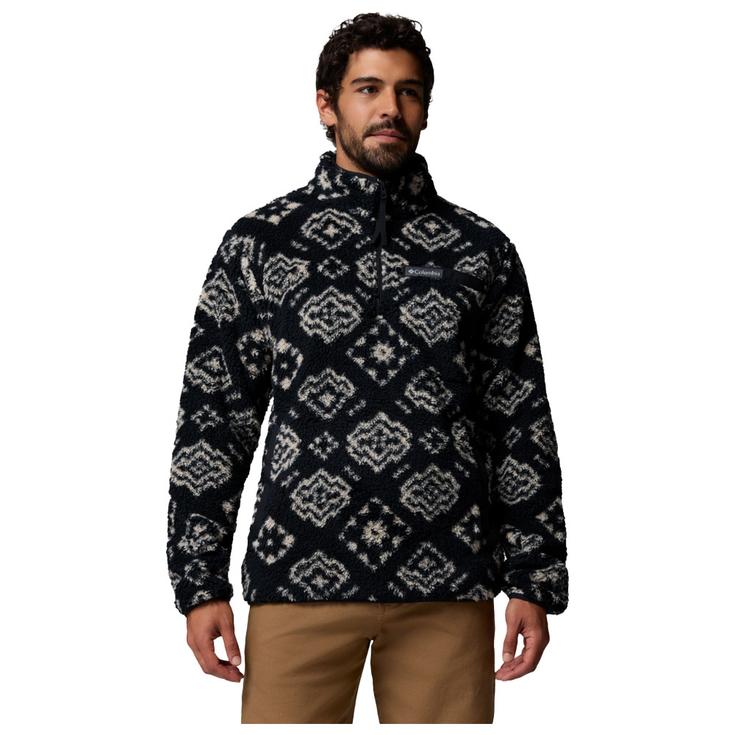 Columbia Rugged Ridge High Pile Half Zip Black Checked Out 
