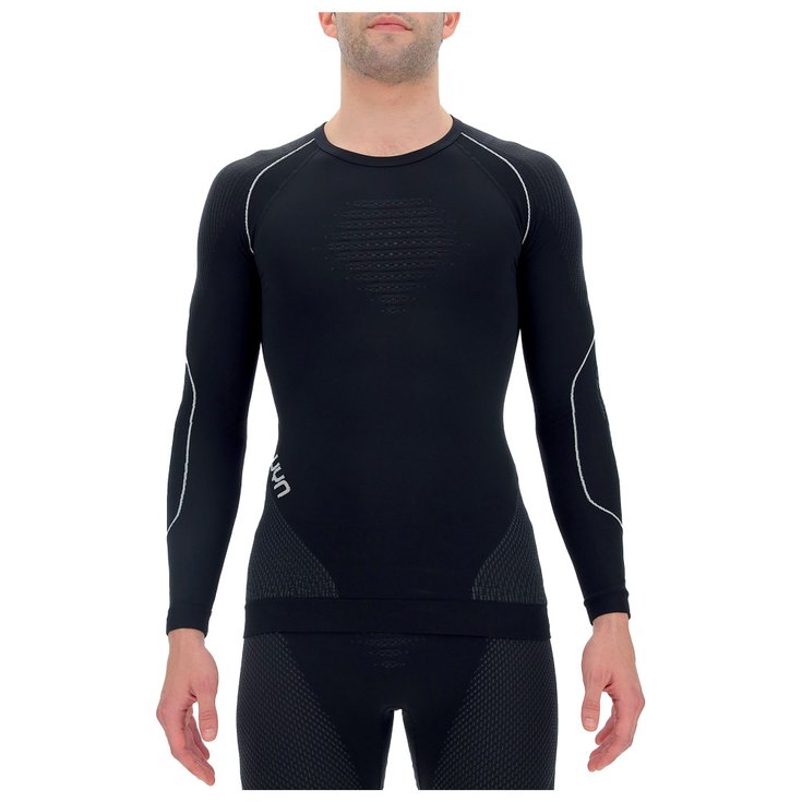 Uyn Technical underwear Man Evolutyon Uw Shirt Lg Sleeve Blackboard Anthracite White Overview
