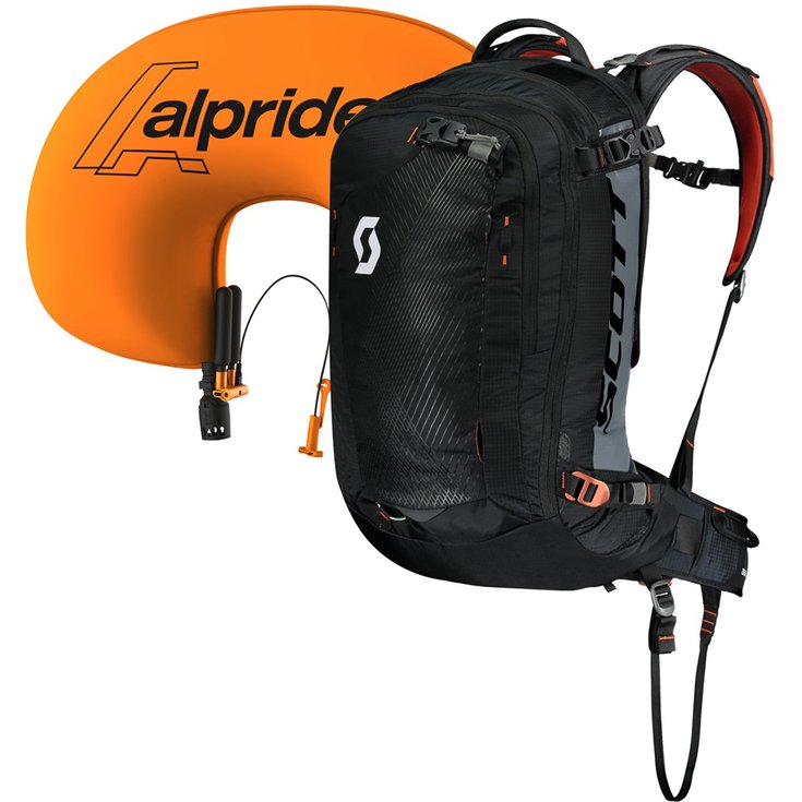 Scott Mochila airbag Backcountry Guide Ap 30 Kit Black Burnt Orange Presentación