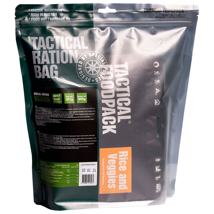 Tactical Foodpack Freeze-dried meals Ration de 3 repas VEGAN Overview