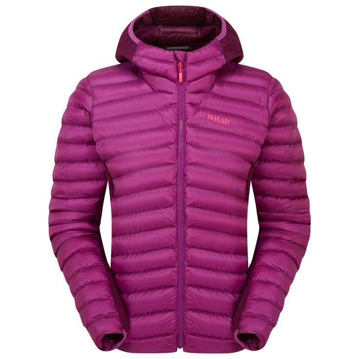 RAB Daunenjacke Cirrus Flex Hoody W Plum Mulberry Präsentation