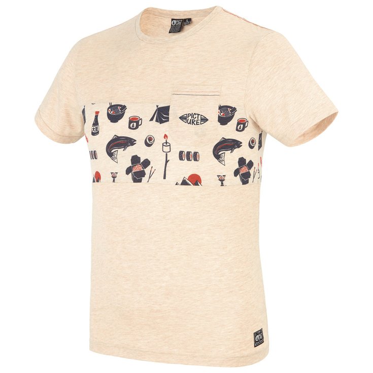 Picture Tee-Shirt Will Melange Tee Beige Melange Overview