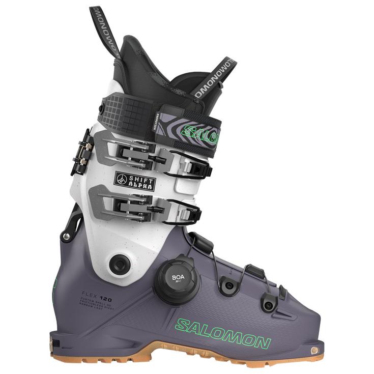 Salomon Skischuh Shift Alpha S Boa 120 Shark Gray Aurora Pastel Green Präsentation