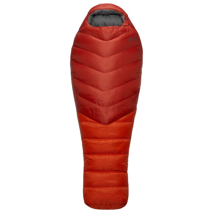 RAB Sleeping bag Alpine 600 Regular Right Red Clay Overview