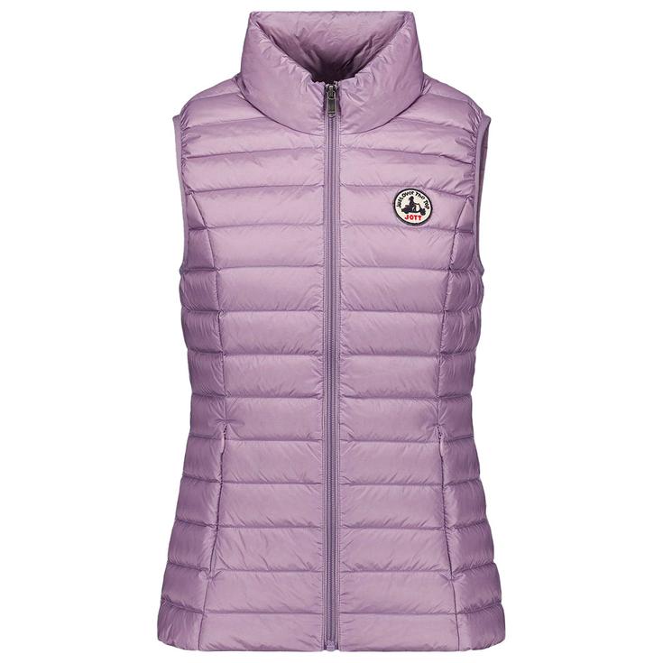 Jott Chaleco plumas Seda Incense Purple Presentación