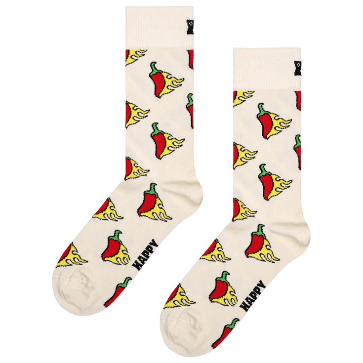 Happy Socks Socken Crew Socks Hot Chili White Präsentation