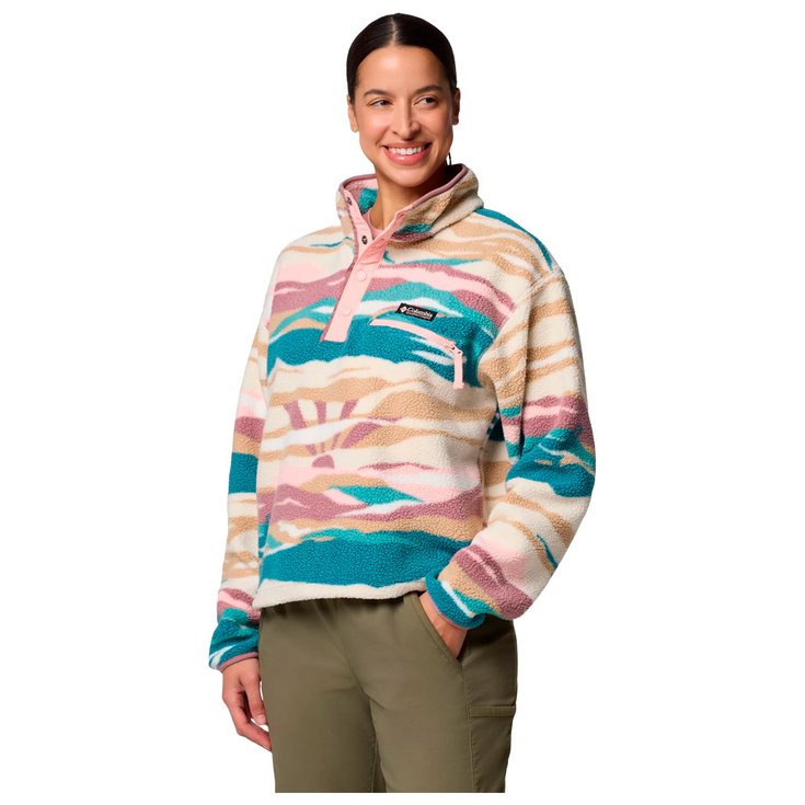 Columbia Polaire Helvetia II Printed Cropped Half Snap W River Blue Rogue Valley Présentation