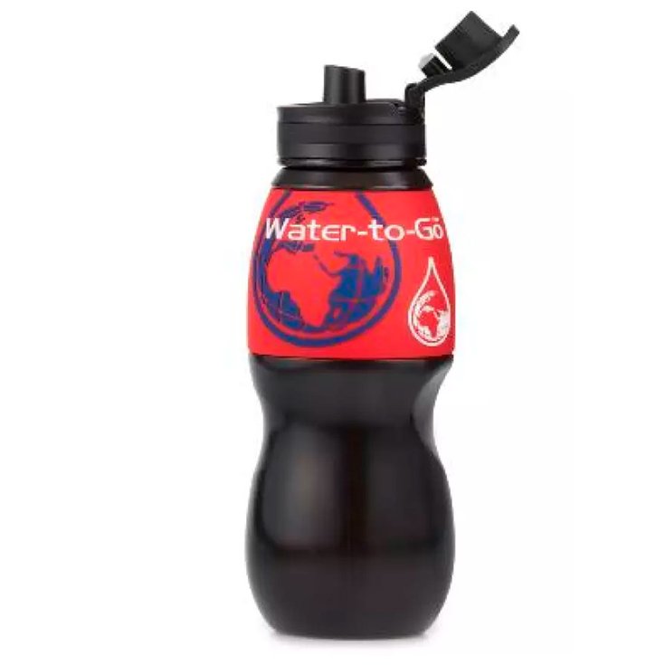 Water To Go Kantine Outdoor Bouteille Noir Avec Ba Ndeau Rouge Voorstelling