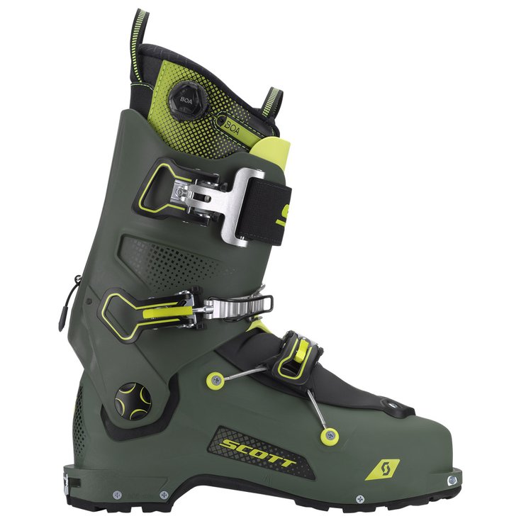 Scott Touring ski boot Freeguide Carbon Military Green Yellow Overview