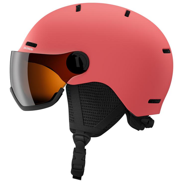 Salomon Casque de ski avec visière Orka Visor Sun Kissed Coral Flash Silver 