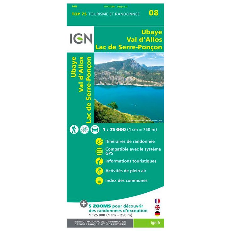 IGN Karte Ubaye Val D'allos Lac de Serre-Ponçon Präsentation
