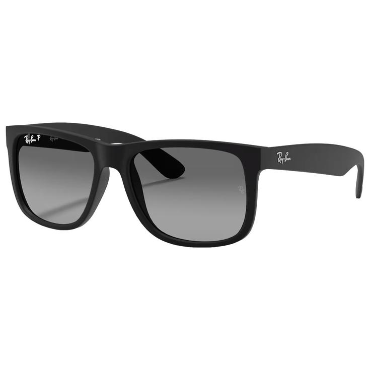 Ray Ban Lunettes de soleil RB4165 Justin Classic Matte Rubber Black Light Grey Gradient Brown Polarized Présentation