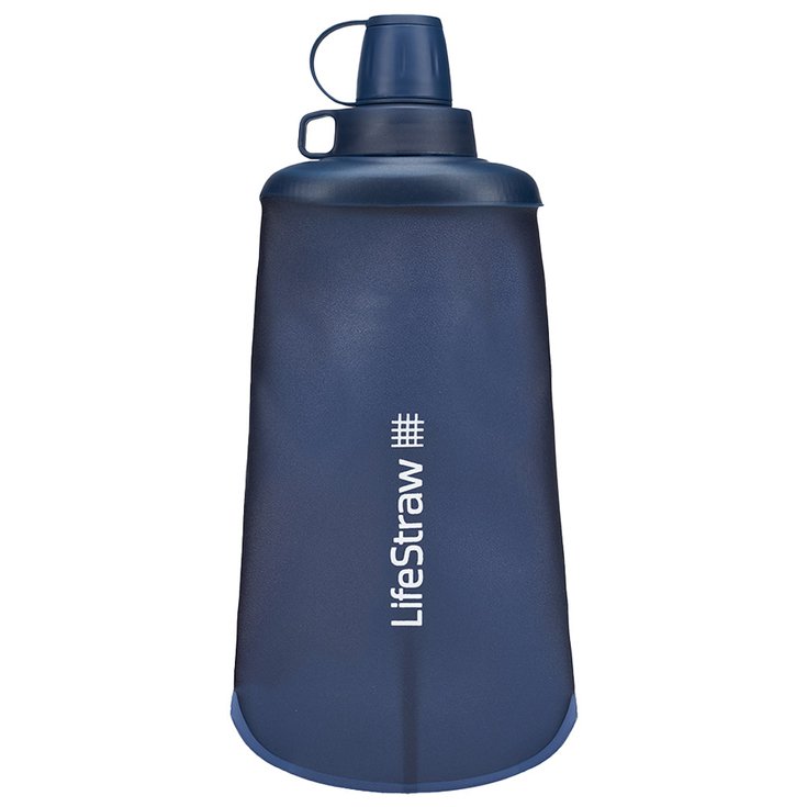 LifeStraw Trinkflasche Collapsible Squeeze Bottle 650ml Mountain Blue Präsentation