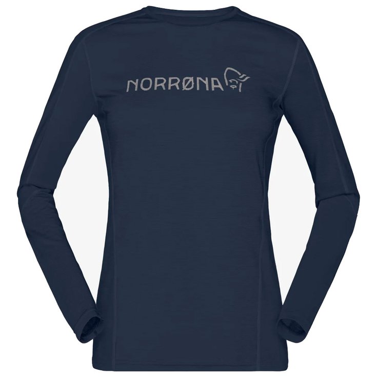 Norrona Technical underwear Falketind Equaliser Merino Round Neck W's Indigo Night Overview