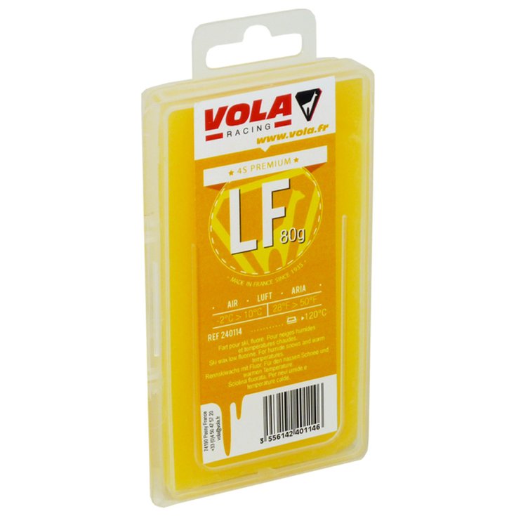 Vola Langlaufski-Gleitwachs Premium 4S LF Yellow 80g Präsentation