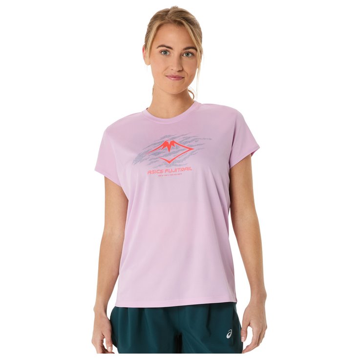 Asics Camiseta de trail W Fujitrail Logo Ss Top Light Ube Presentación