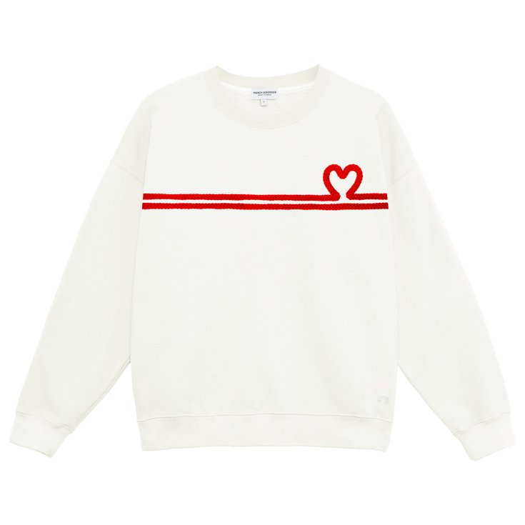 French Disorder Sweatshirt Rosie Heart Tricotin Cream Präsentation