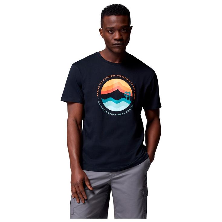 Columbia Maglietta da trekking Path Lake Graphic Tee II Black Circular Linescape Presentazione