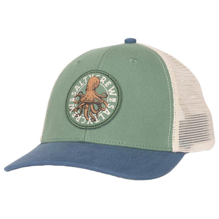 Salty Crew Cap Tentacles Boys Trucker Mid Green Cast Blue Overview
