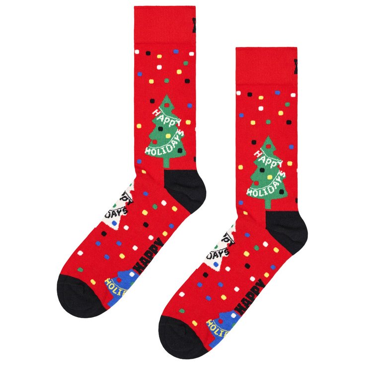 Happy Socks Socks Crew Socks Happy Holidays Red Overview