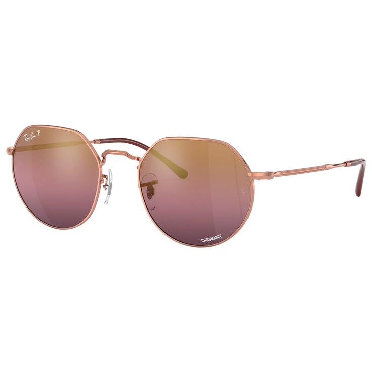 Ray Ban Lunettes de soleil RB3565 Jack Polished Rose Gold Chromance Gold Red Polar Présentation