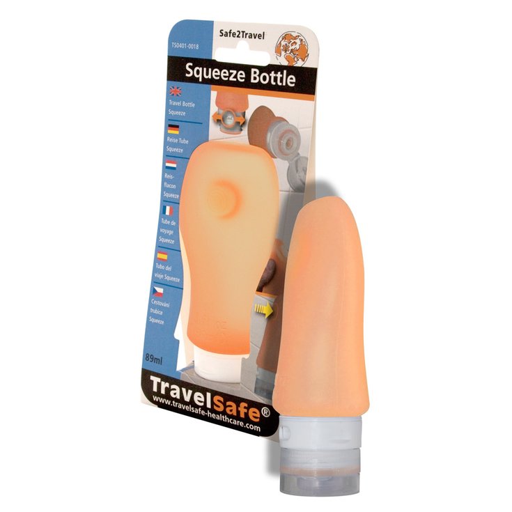 Travel Safe Hygiene-Fläschchen Travelsqueeze Bottle 90Ml Oran Orange Präsentation