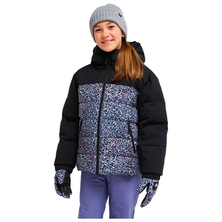 Roxy Snowyhill Printed Puffy Girl True Black Wildin Out Rg 