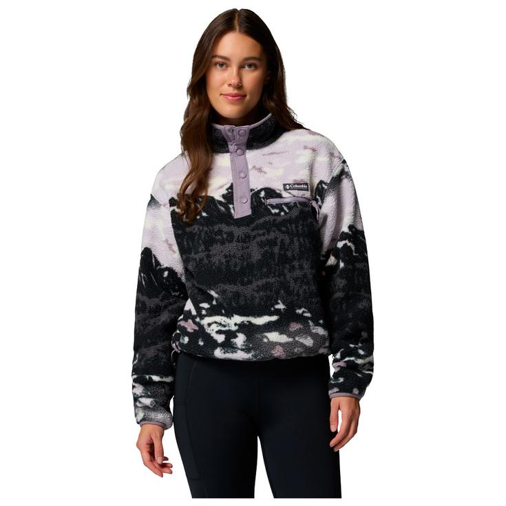 Columbia Fleece Helvetia II Printed Cropped Half Snap W Shale Purple Sisters Shale Purple Overview