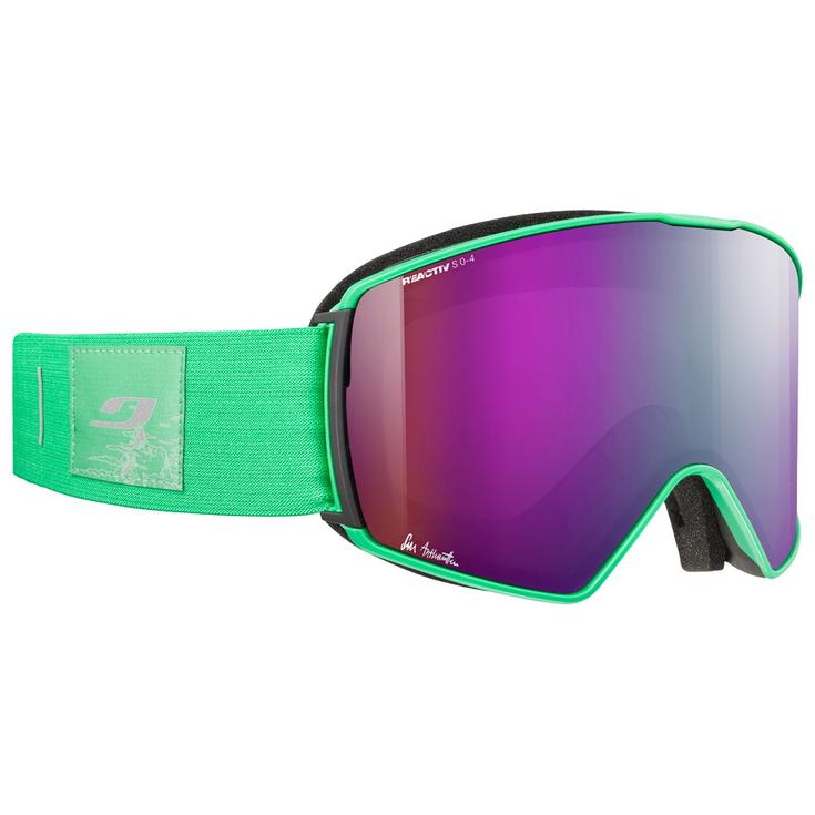 Julbo Skibrille Launcher Vert Fluo Noir Reactiv 0-4 High Contrast Präsentation