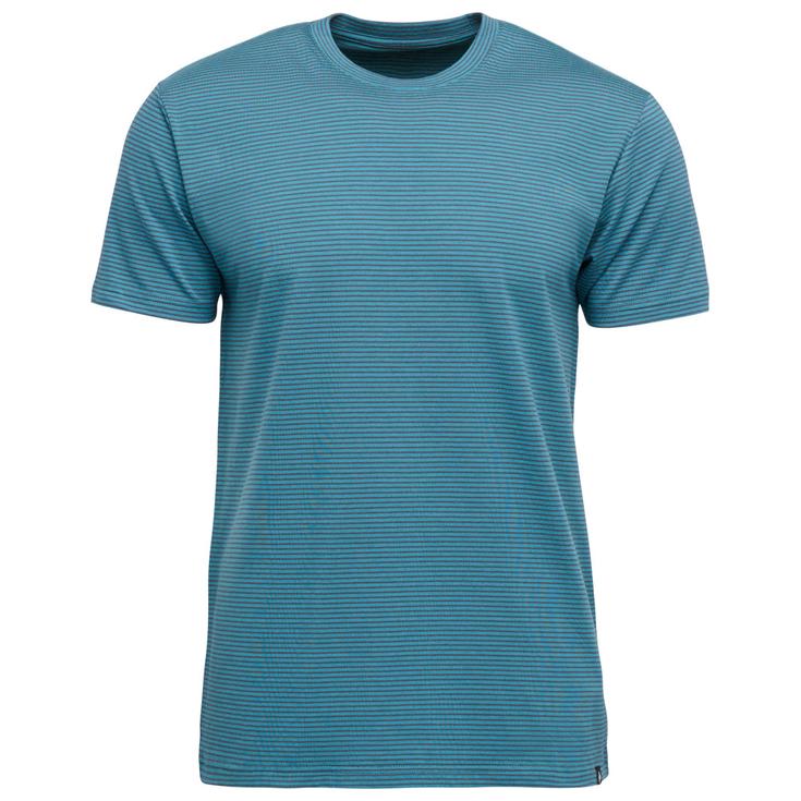Black Diamond Klim T-shirt Stripe Short Sleeve Creek Blue Charcoal Voorstelling